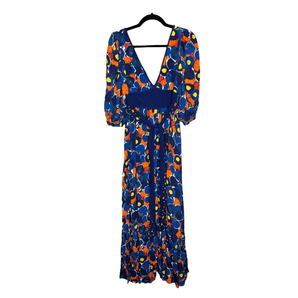 NWT Staud Affogato V-Neck Puff Sleeve Maxi Dress - Picture 2 of 13